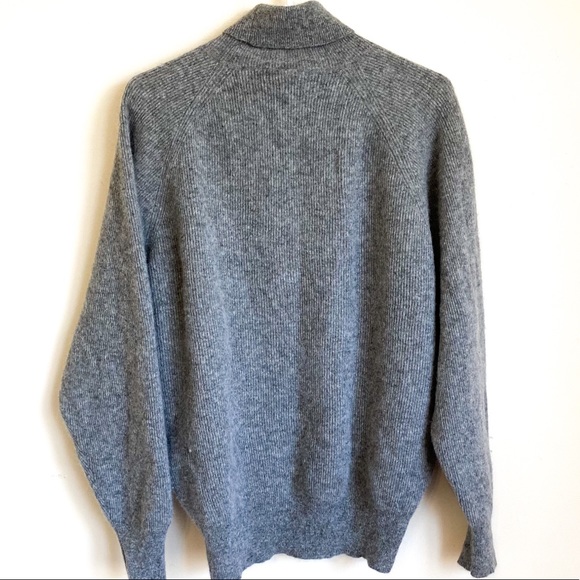 The Limited Gray Soft Cozy Lambswool Angora Rabbit Hair Turtleneck Sweater Sz L - Picture 2 of 7